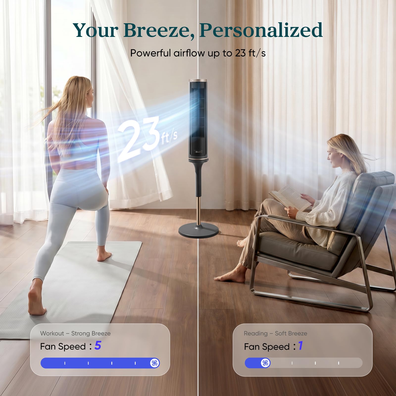 LEVOIT Windi Lift Smart Tower Fan - Image 5